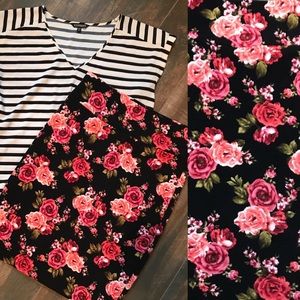 Vintage LuLaRoe Unicorn Rose Floral Cassie